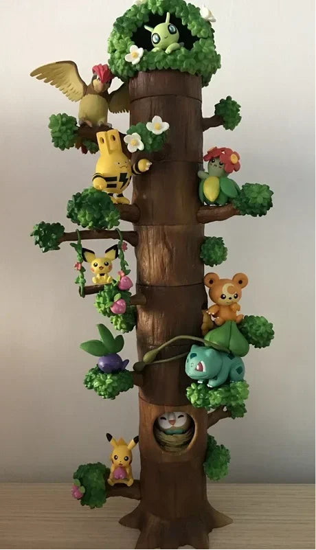 8 Style Pokemon Figure Tree Stump Figure Sets