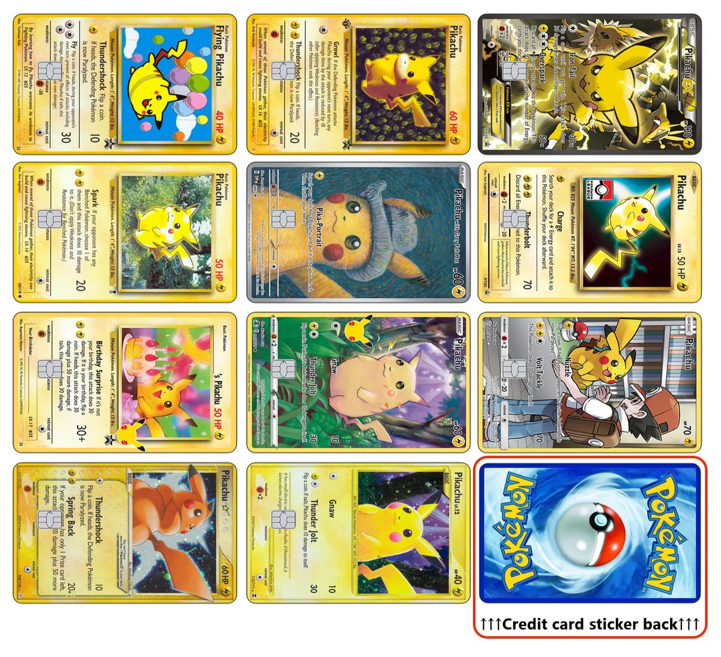 Pokemon Credit Card Skin Stickers (Pikachu)