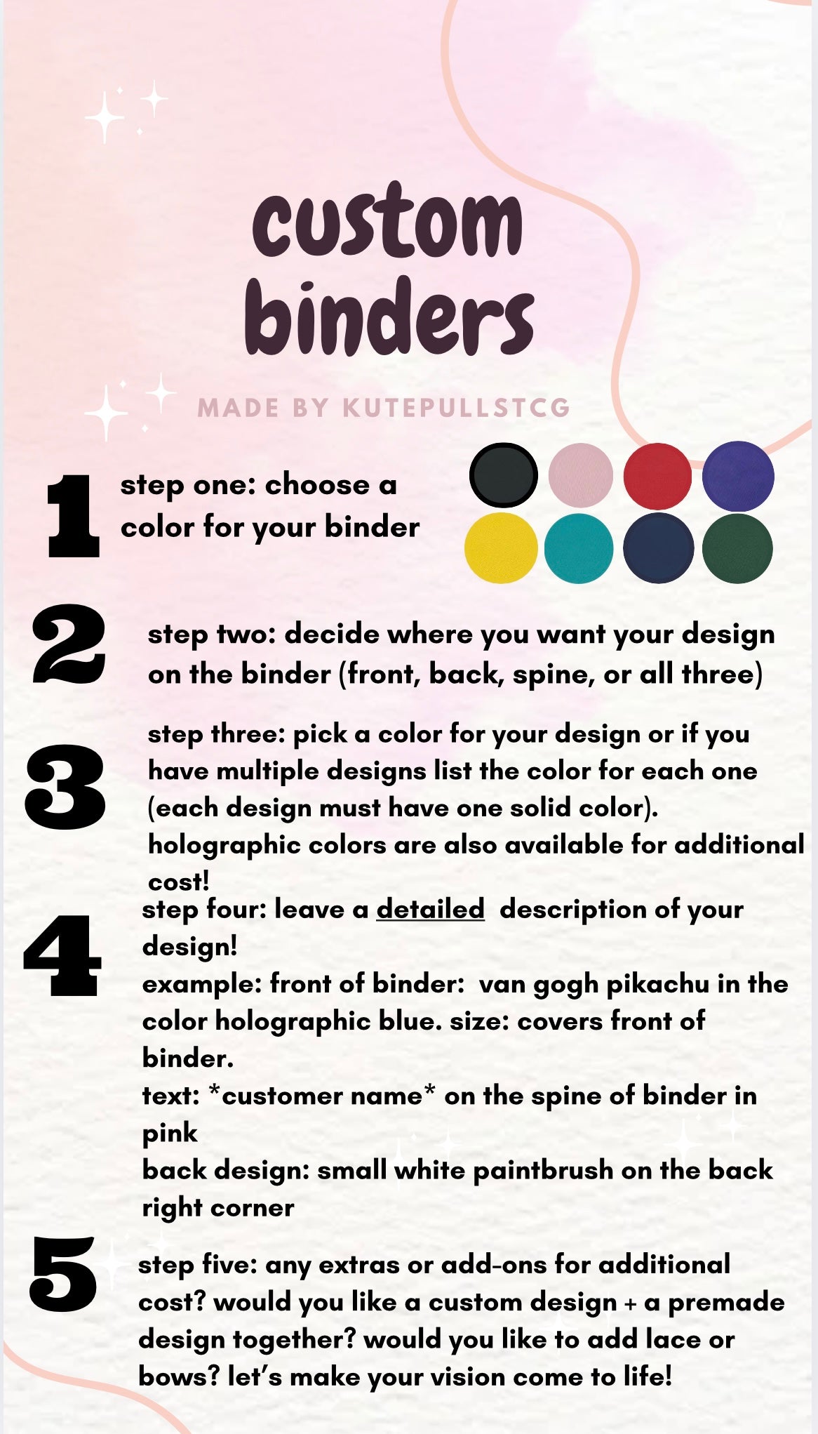 9 Pocket Custom Binder