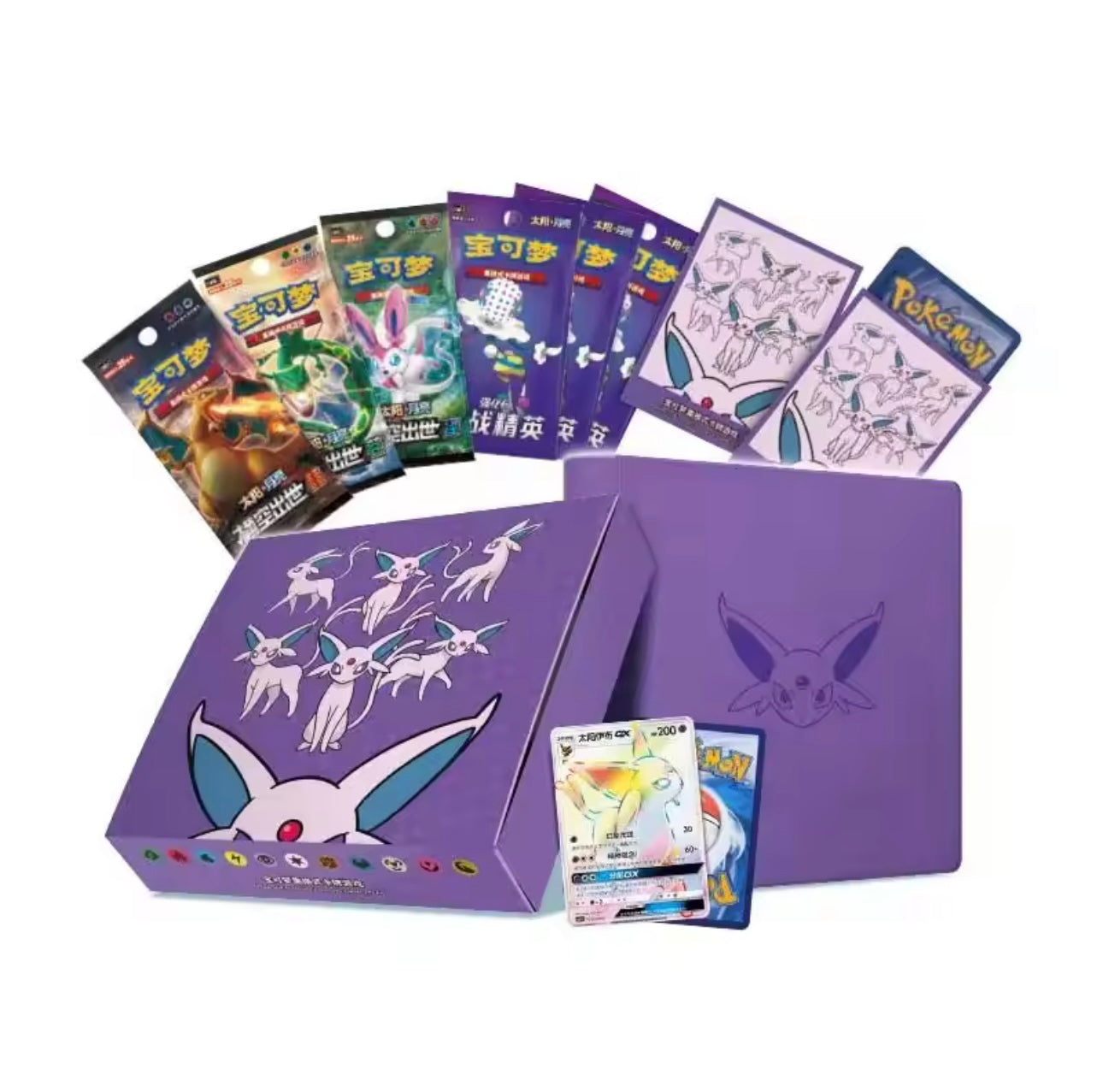 Pokemon Card Eevee (Chinese) Gift Box Sylveon, Umbreon, Glaceon, Leafeon, Espeon