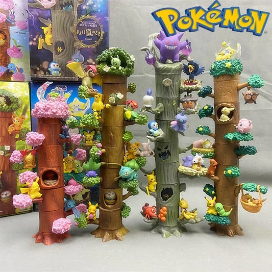 8 Style Pokemon Figure Tree Stump Figure Sets