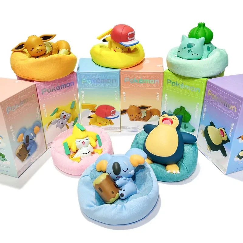 Pokemon Sleeping Desk Buddy Figures-Pikachu Jirachi Eevee Snorlax Bulbasaur